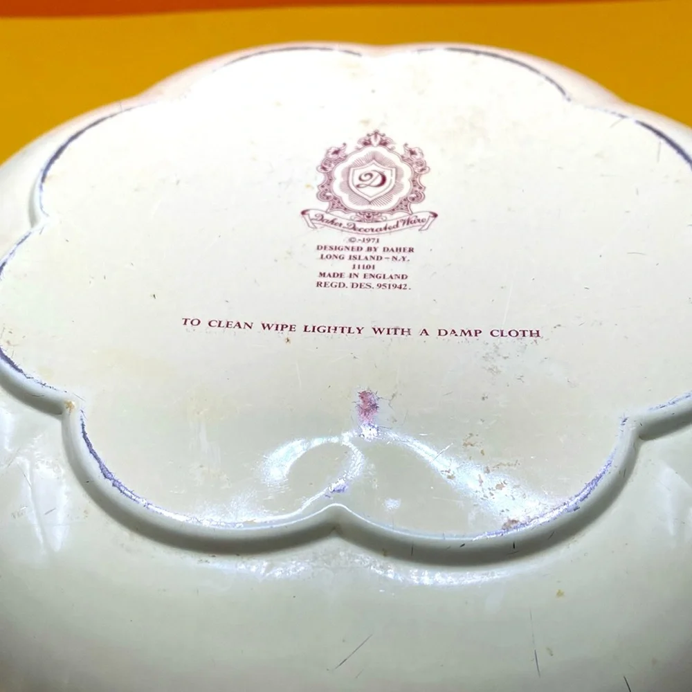 Vintage Daher Metal Tin Fruit Tray Bowl Harvest